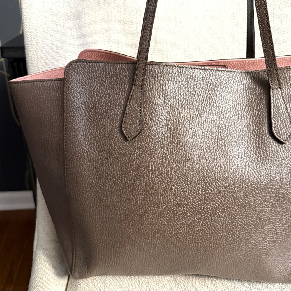 Gucci Authentic Large size Swing tote bag grey and pink leather - Picture 7 of 16